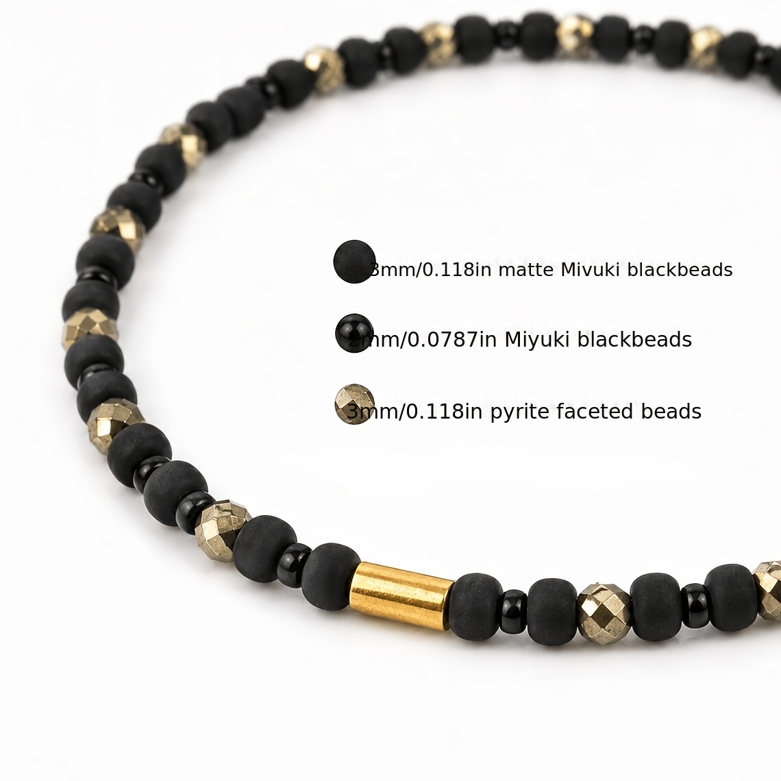 2pc Men's Imitation Frosted Stone Beaded Bracelets